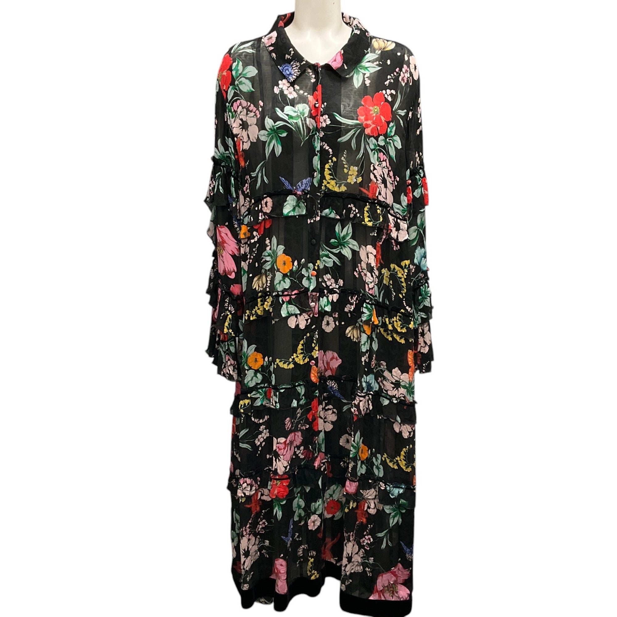 Trelise Cooper Black Multi Pre-Fall 2022 In My Darkest Flower School of Frock Dress