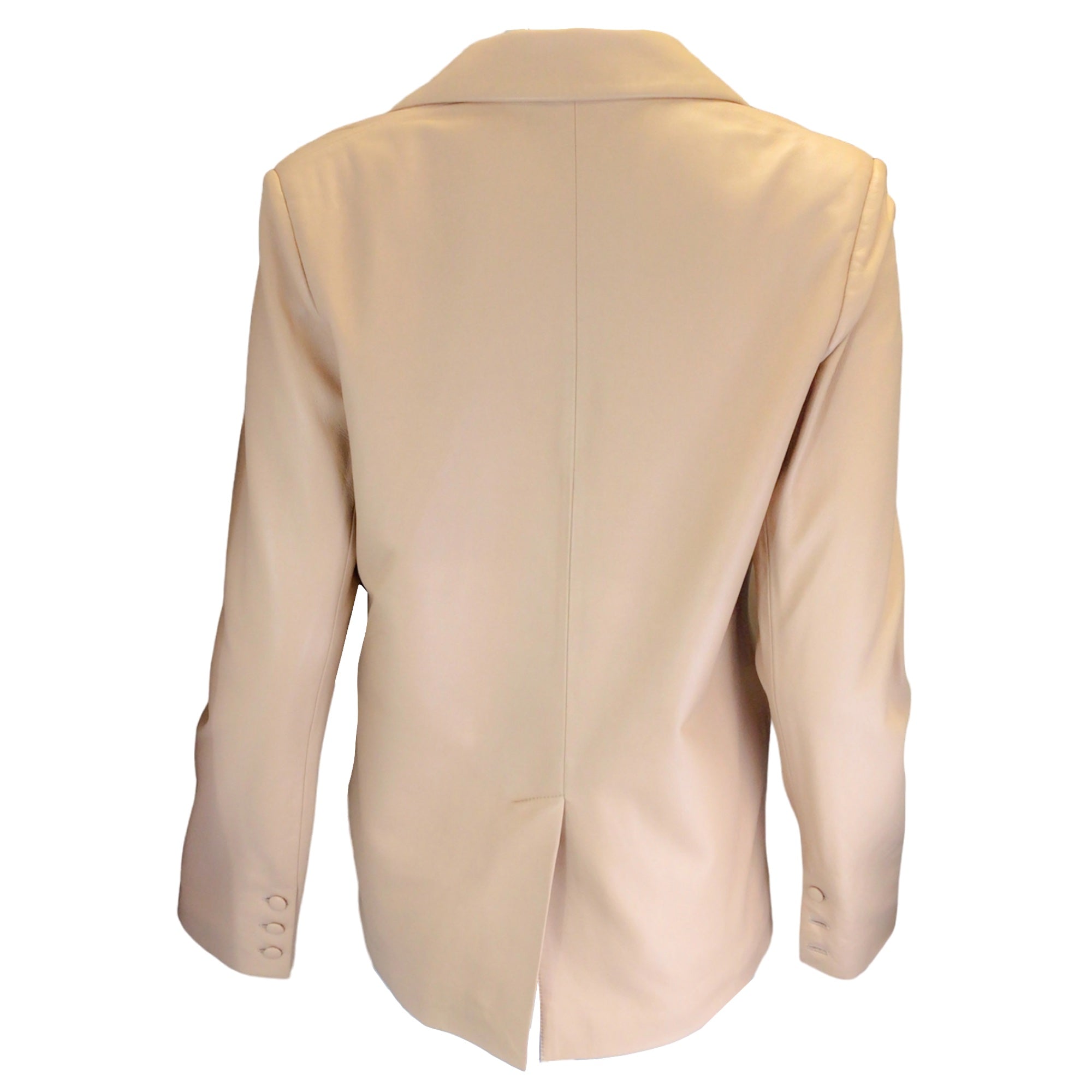 The Mighty Company Beige Hoxton Leather Jacket