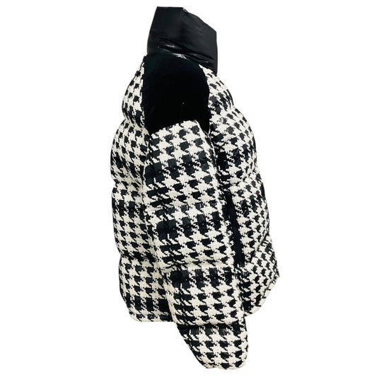 Moncler Black / White Erine Houndstooth Pattern Puffer Jacket