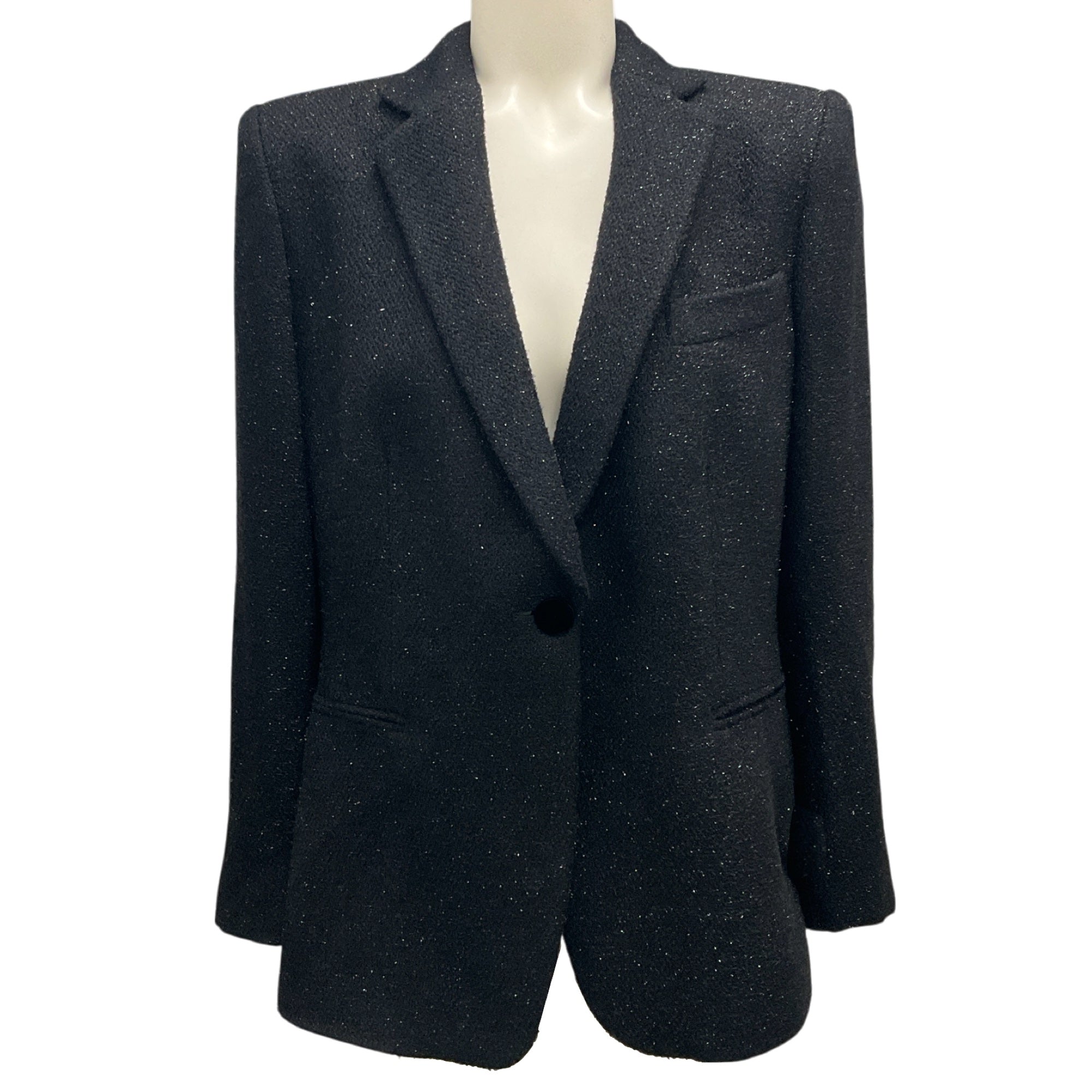 Giorgio Armani Black 2009 Shimmer One-Button Wool Jacket