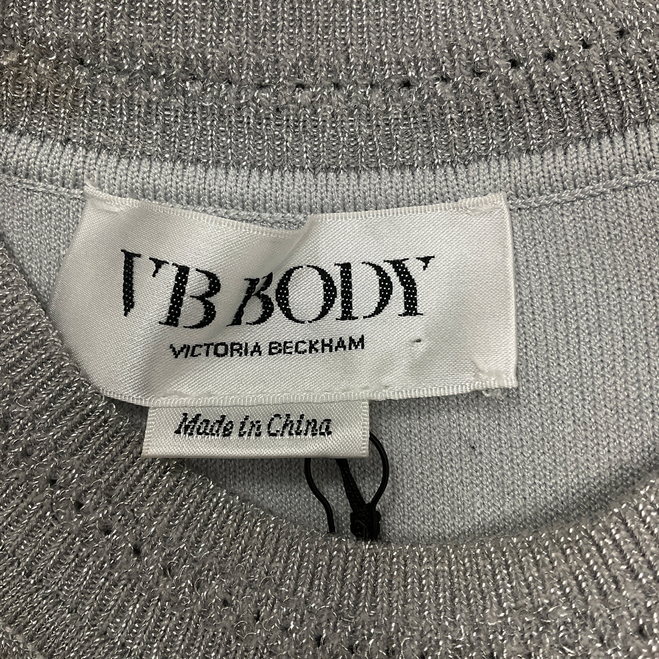 VB Body by Victoria Beckham Silver Lurex Fitted Mini Dress