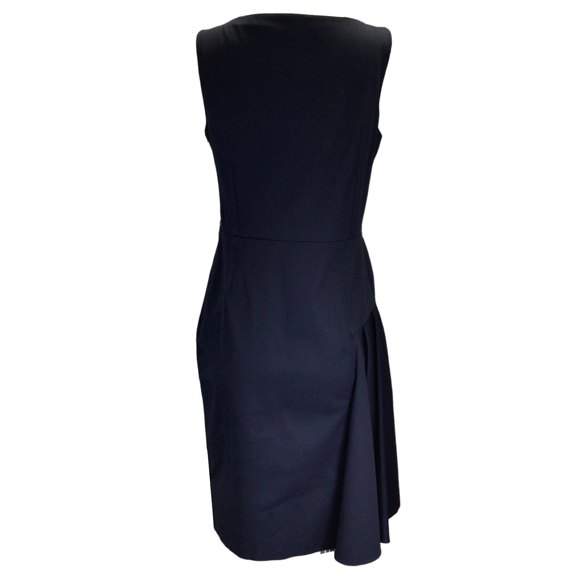 Christian Dior Navy Blue Sleeveless Bateau Neck Cotton Dress