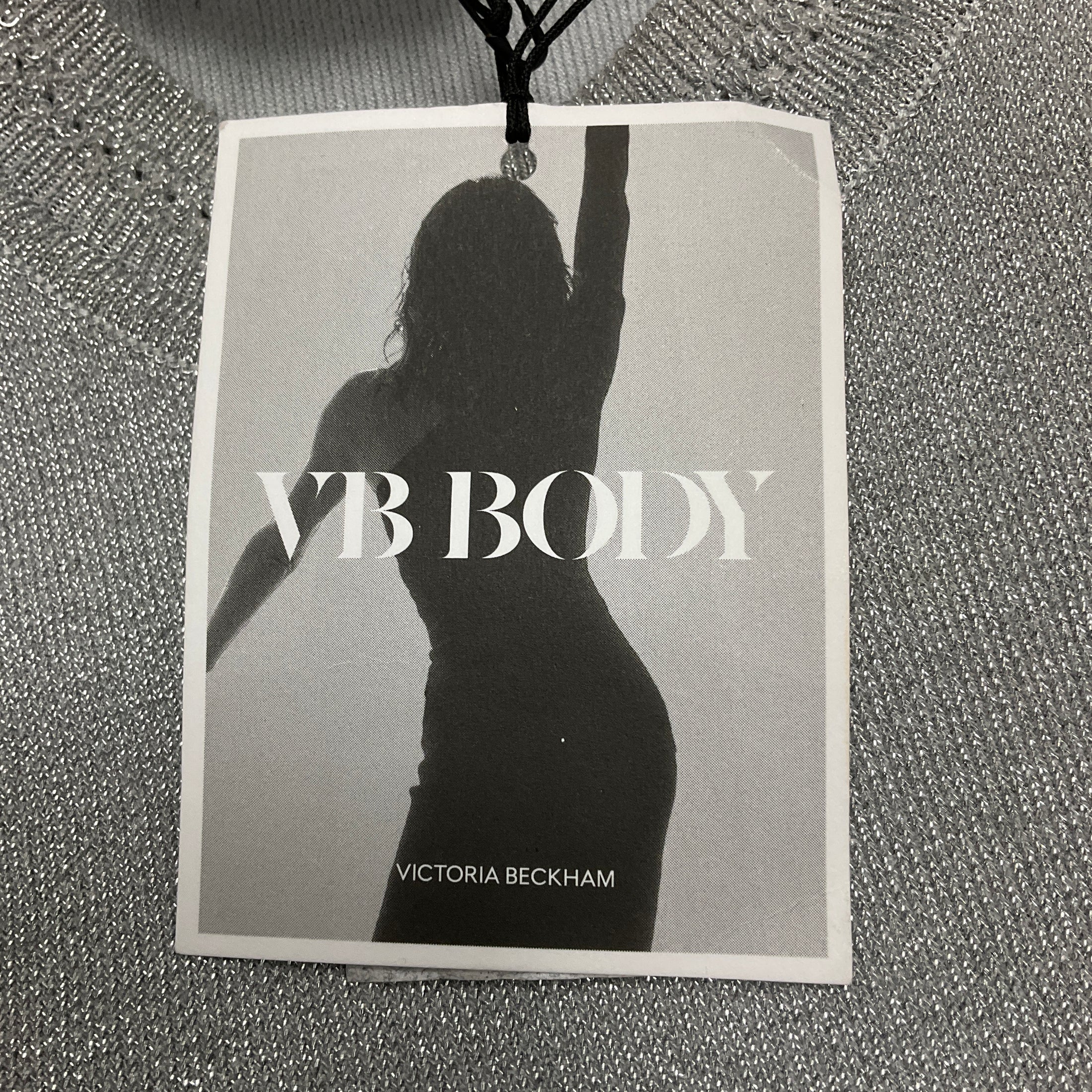 VB Body by Victoria Beckham Silver Lurex Fitted Mini Dress