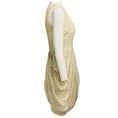 Load image into Gallery viewer, Jason Wu Gold Metallic Lurex Detail Sleeveless Draped Silk Chiffon Cocktail Dress
