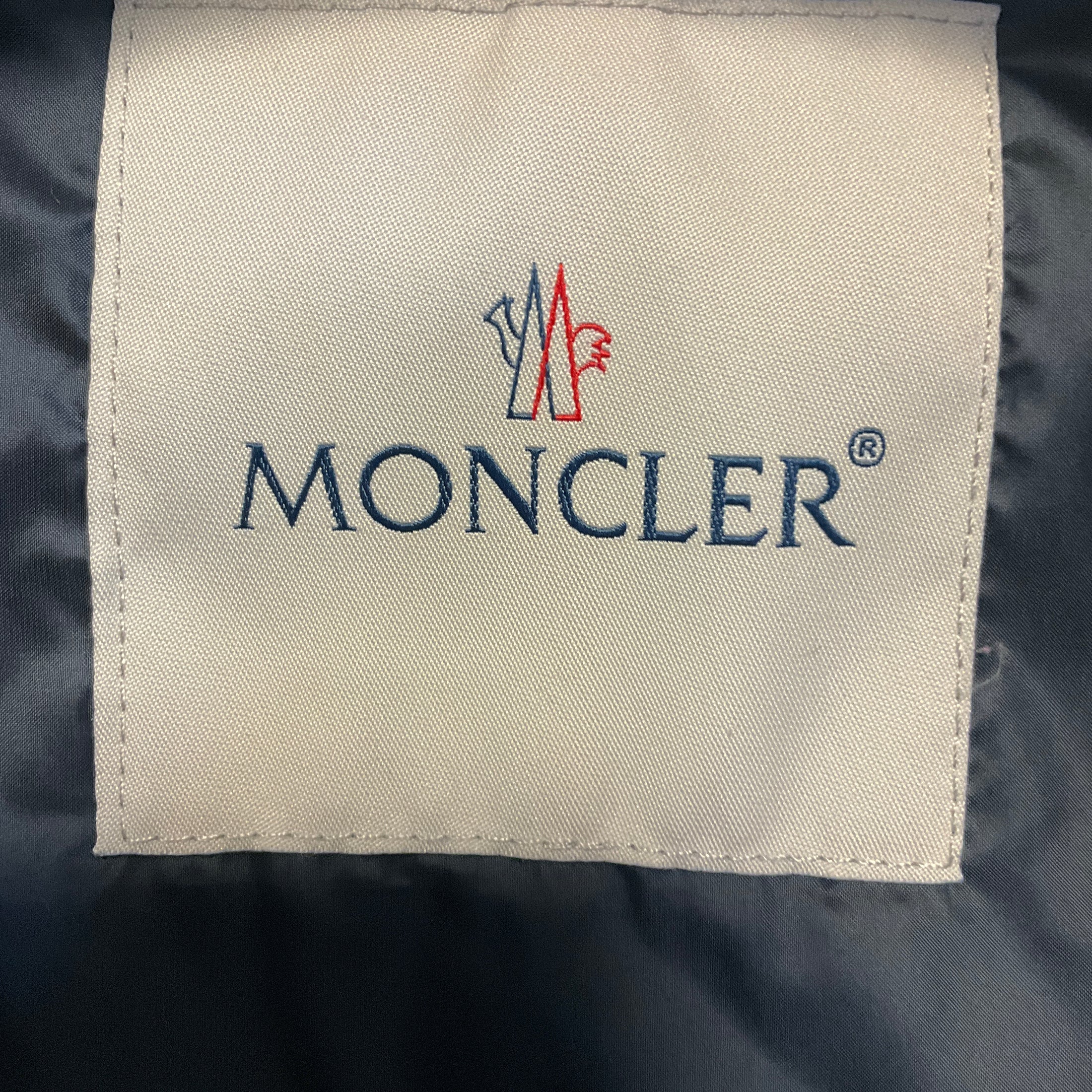 Moncler Navy Blue Hermine Hooded Puffer Coat