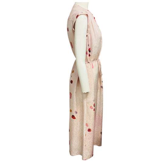 Raquel Allegra Petal Pink Silk Flower Jacquard Zaire Dress