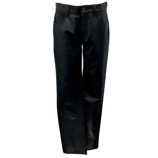 Re/Done Black Split Ankle Leather Pants