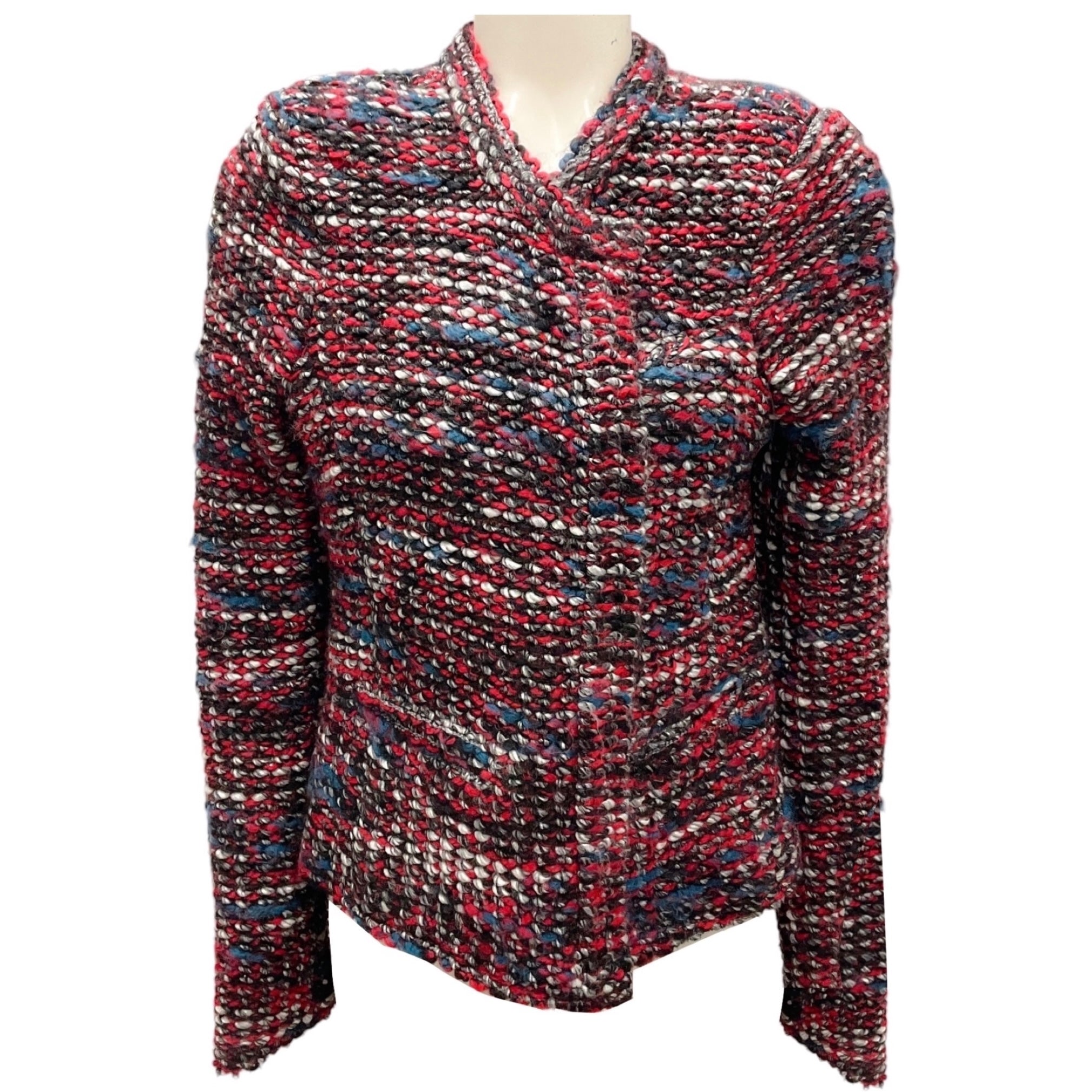 IRO Red / Blue Carene Tweed Jacket