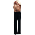 Load image into Gallery viewer, Ramy Brook Copper / Black Shiny Velvet Bodice Benji One Shoulder Jumpsuit
