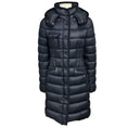 Load image into Gallery viewer, Moncler Navy Blue Hermine Hooded Puffer Coat
