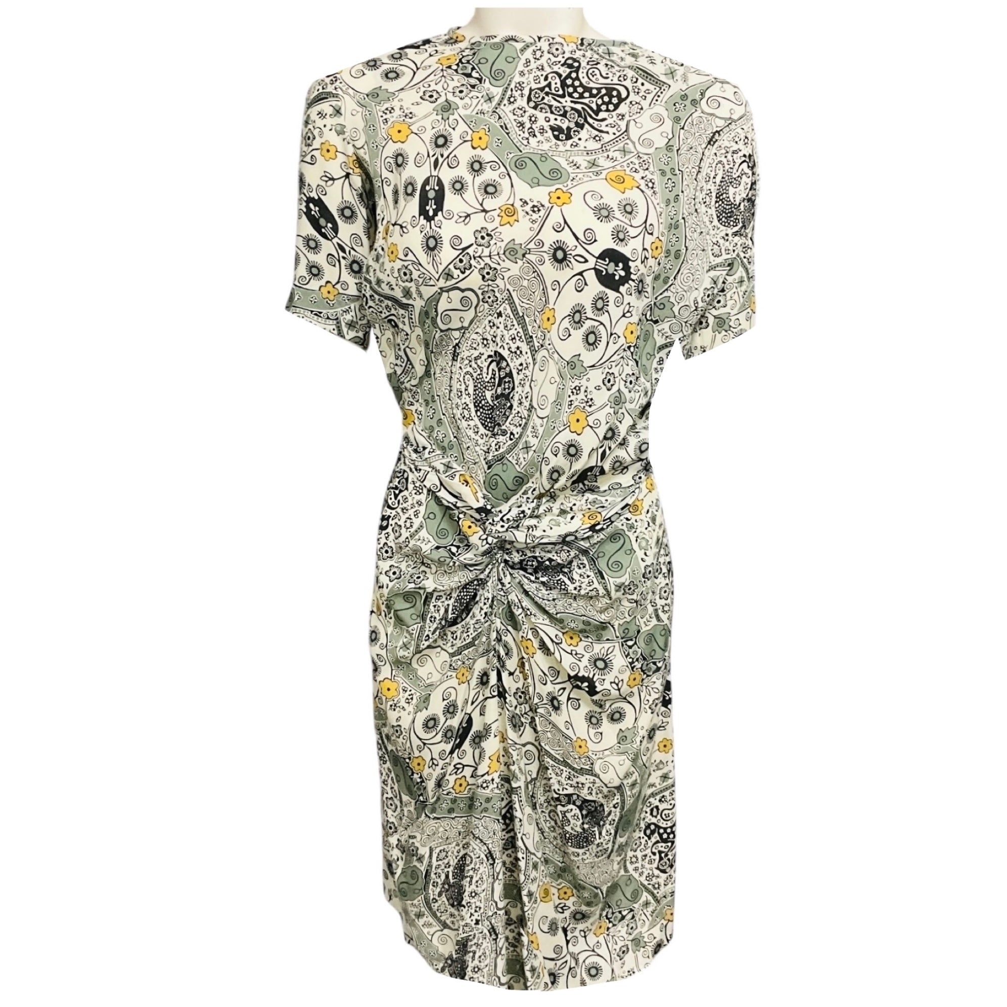 Isabel Marant Etoile Ecru / Almond Bardeny Twist Front Printed Dress