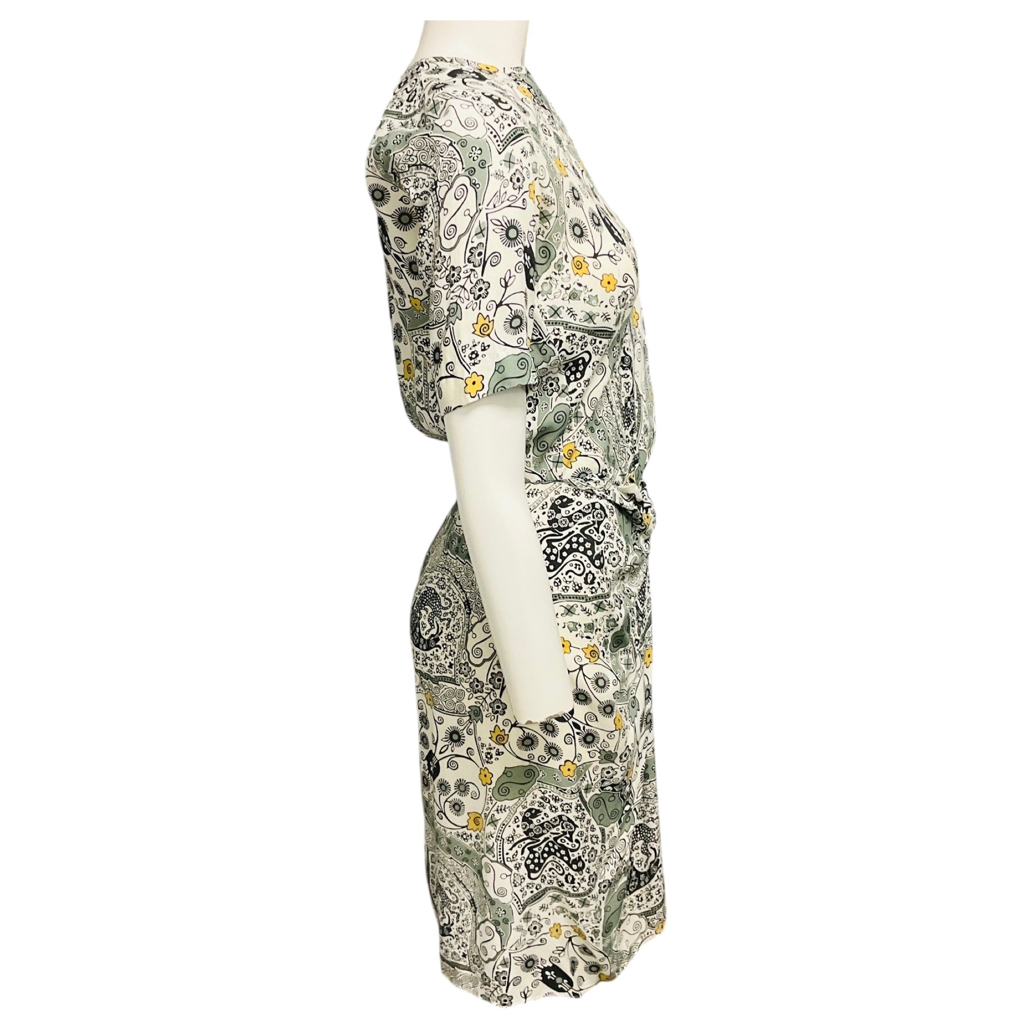 Isabel Marant Etoile Ecru / Almond Bardeny Twist Front Printed Dress