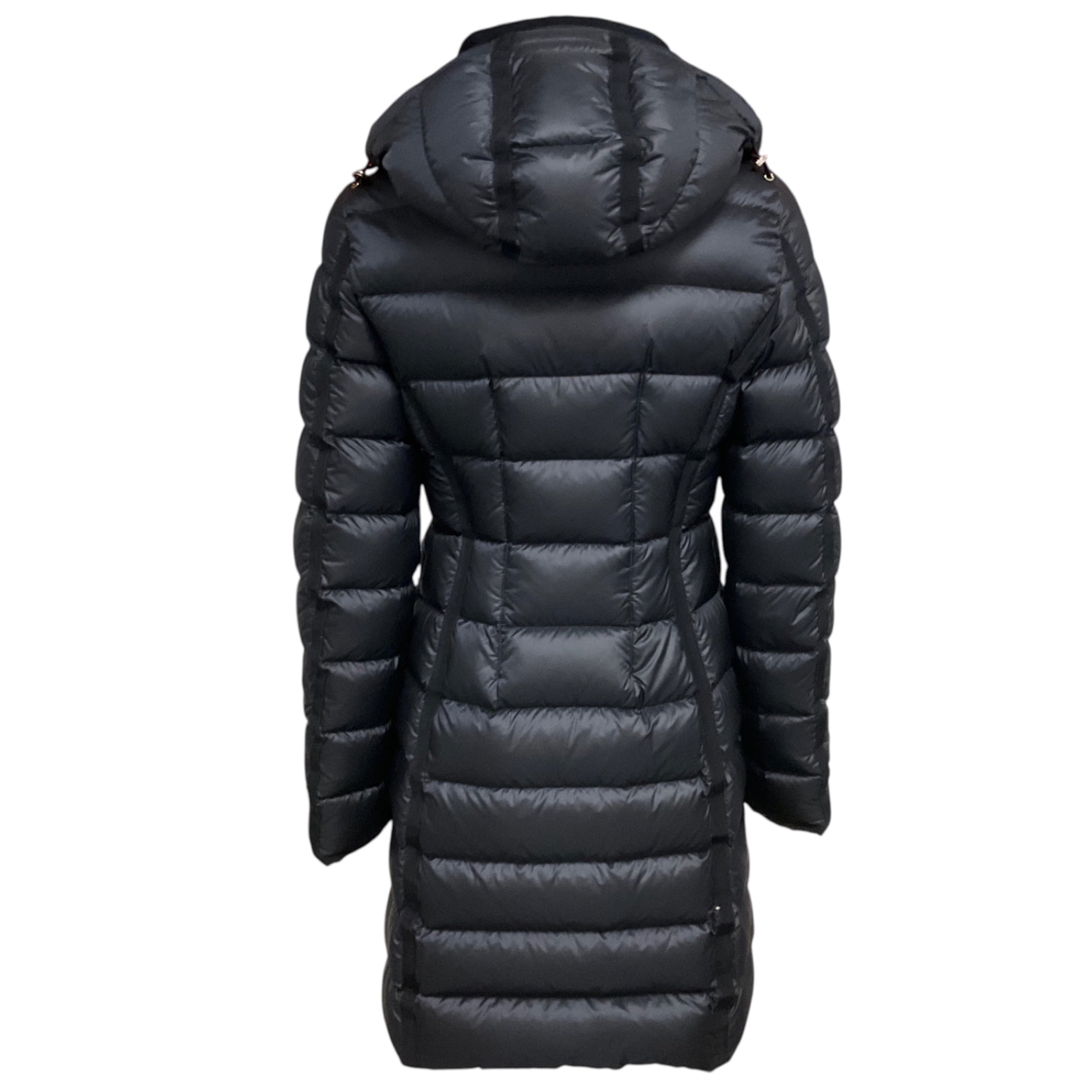 Moncler Navy Blue Hermine Hooded Puffer Coat