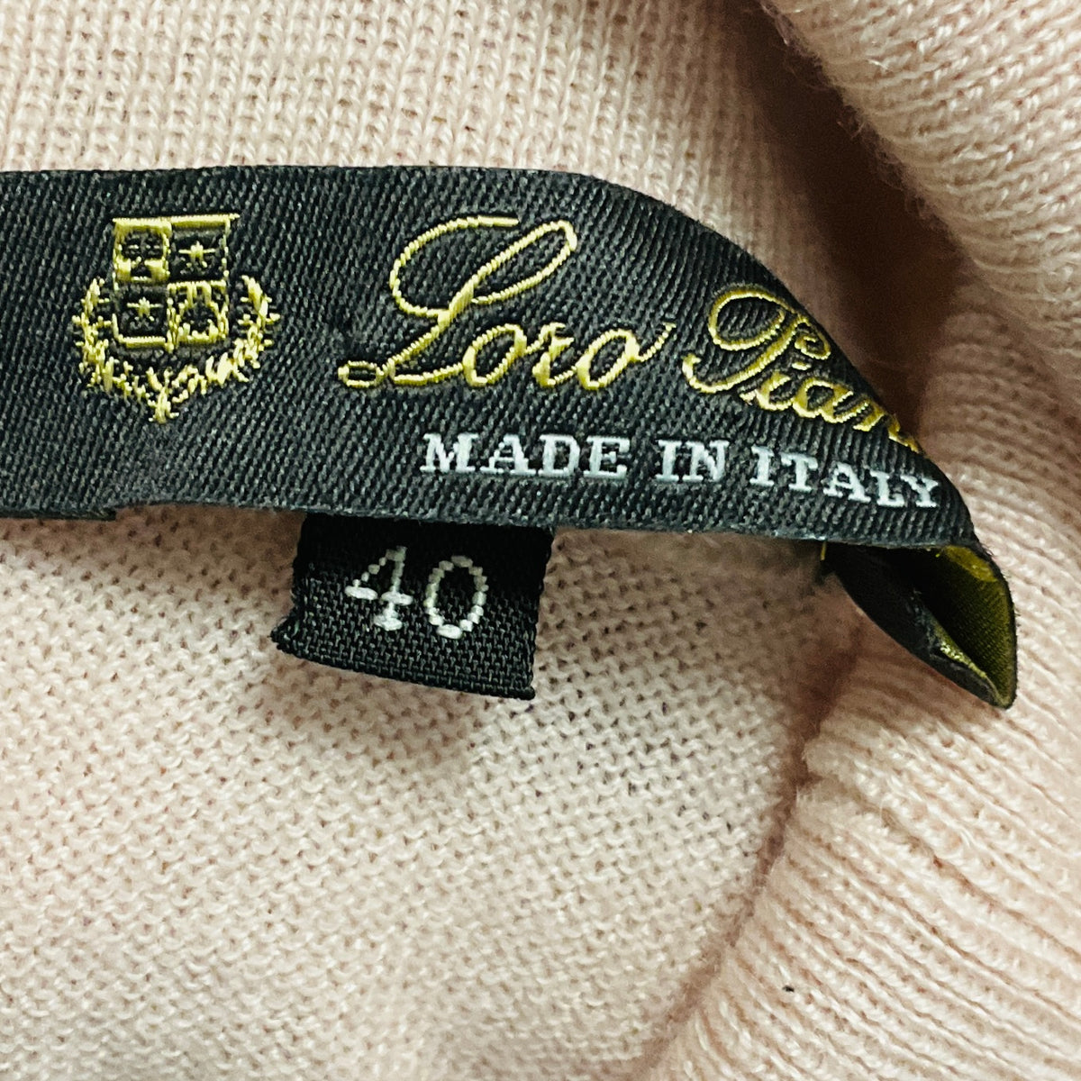 Loro Piana Pale Pink Cashmere Knit Turtleneck Sweater