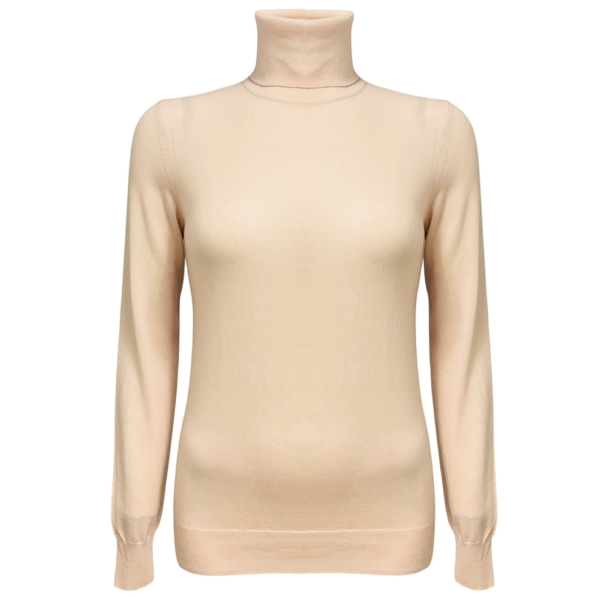 Loro Piana Pale Pink Cashmere Knit Turtleneck Sweater