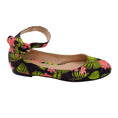 Load image into Gallery viewer, Gianvito Rossi Black / Green Multi Floral Printed Ankle Strap Ballet Flats
