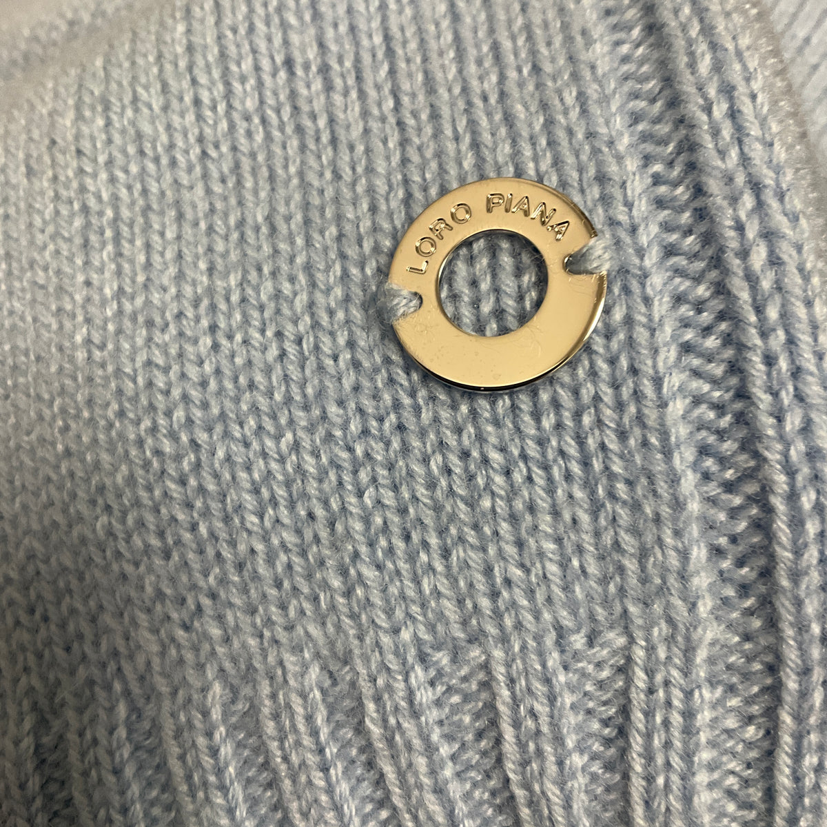 Loro Piana Light Blue Baby Cashmere Long Sleeved Crewneck Pullover Sweater