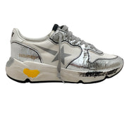 Golden Goose Deluxe Brand Crackled Silver / White Serigraph Star Sneakers