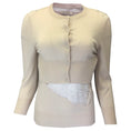 Load image into Gallery viewer, Nina Ricci Blush Lace Trimmed Cashmere and Silk Knit Cardigan Sweater
