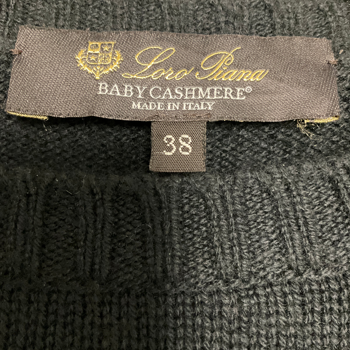 Loro Piana Black Baby Cashmere Long Sleeved Crewneck Pullover Sweater
