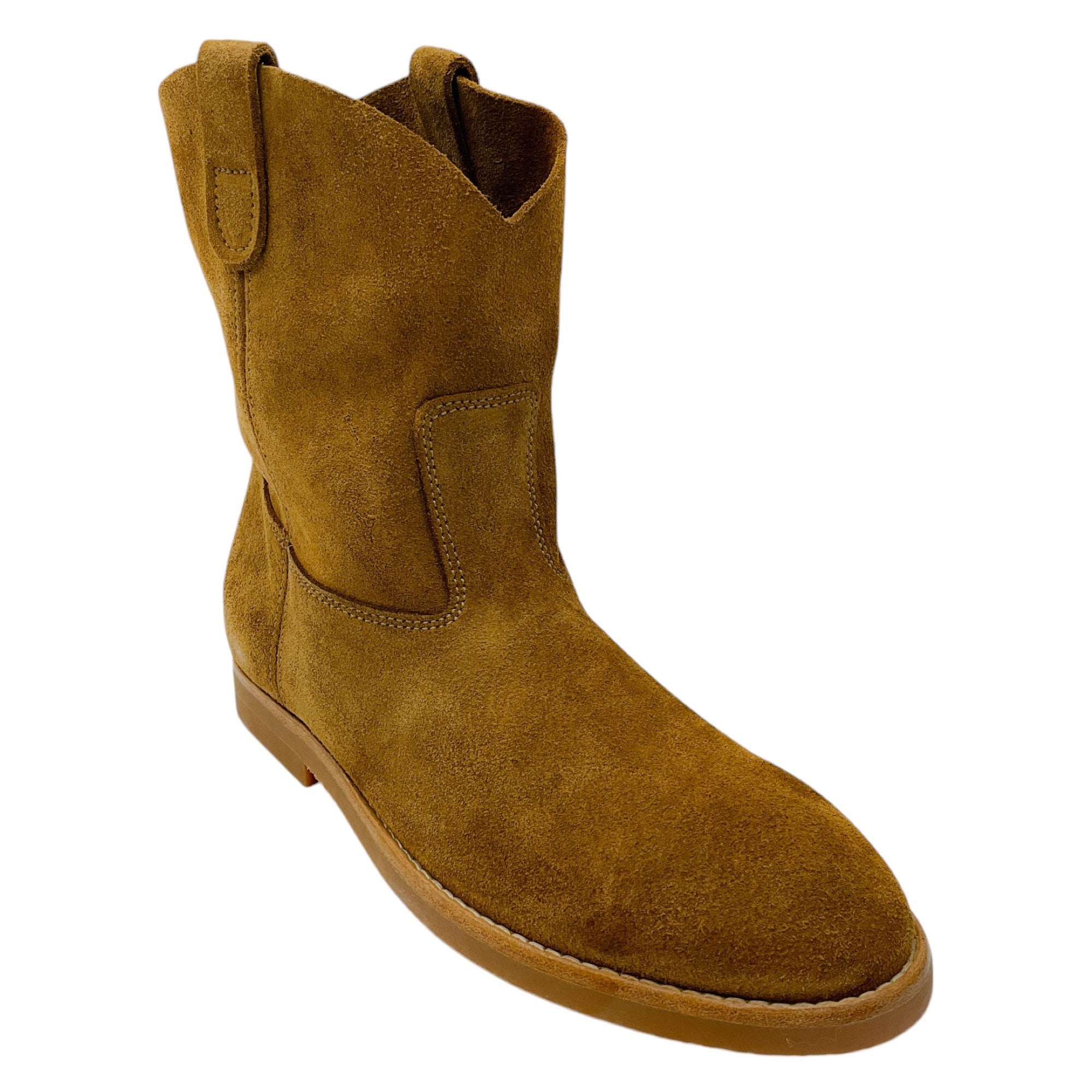 Re/Done Tan Suede Pull-On Boots