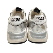 Golden Goose Deluxe Brand Crackled Silver / White Serigraph Star Sneakers