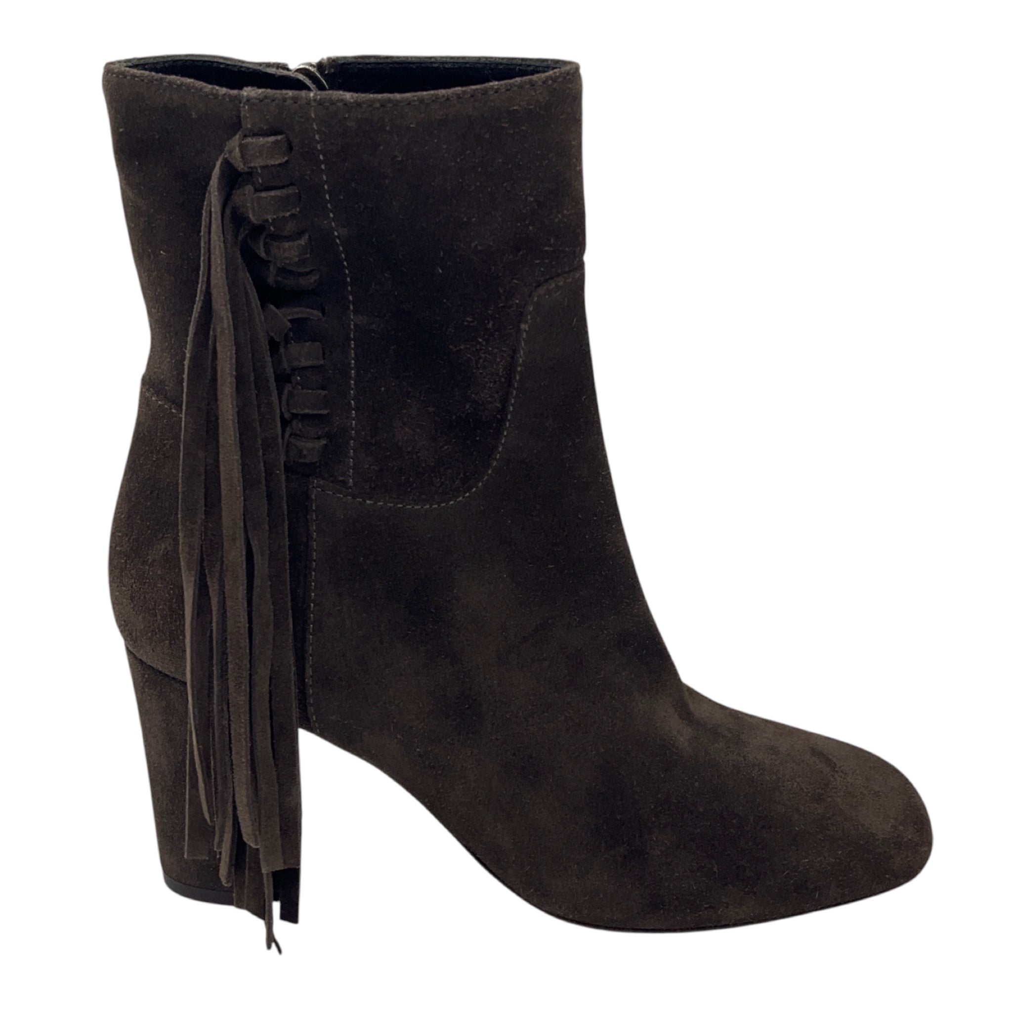 Longchamp Brown Fringed Suede Ankle Boots