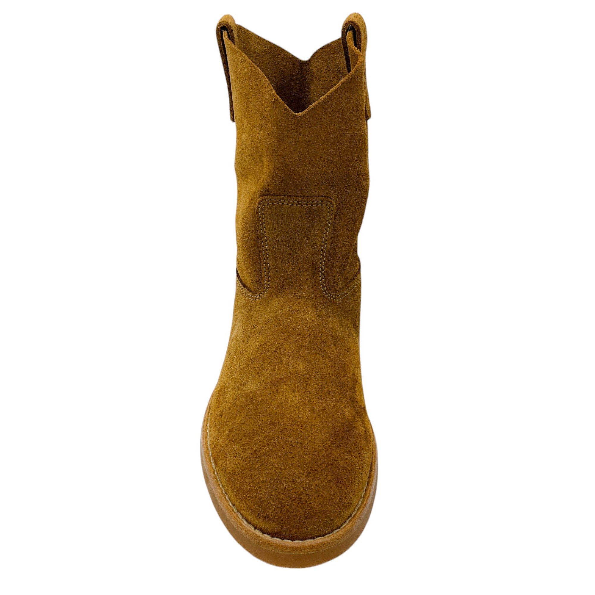 Re/Done Tan Suede Pull-On Boots