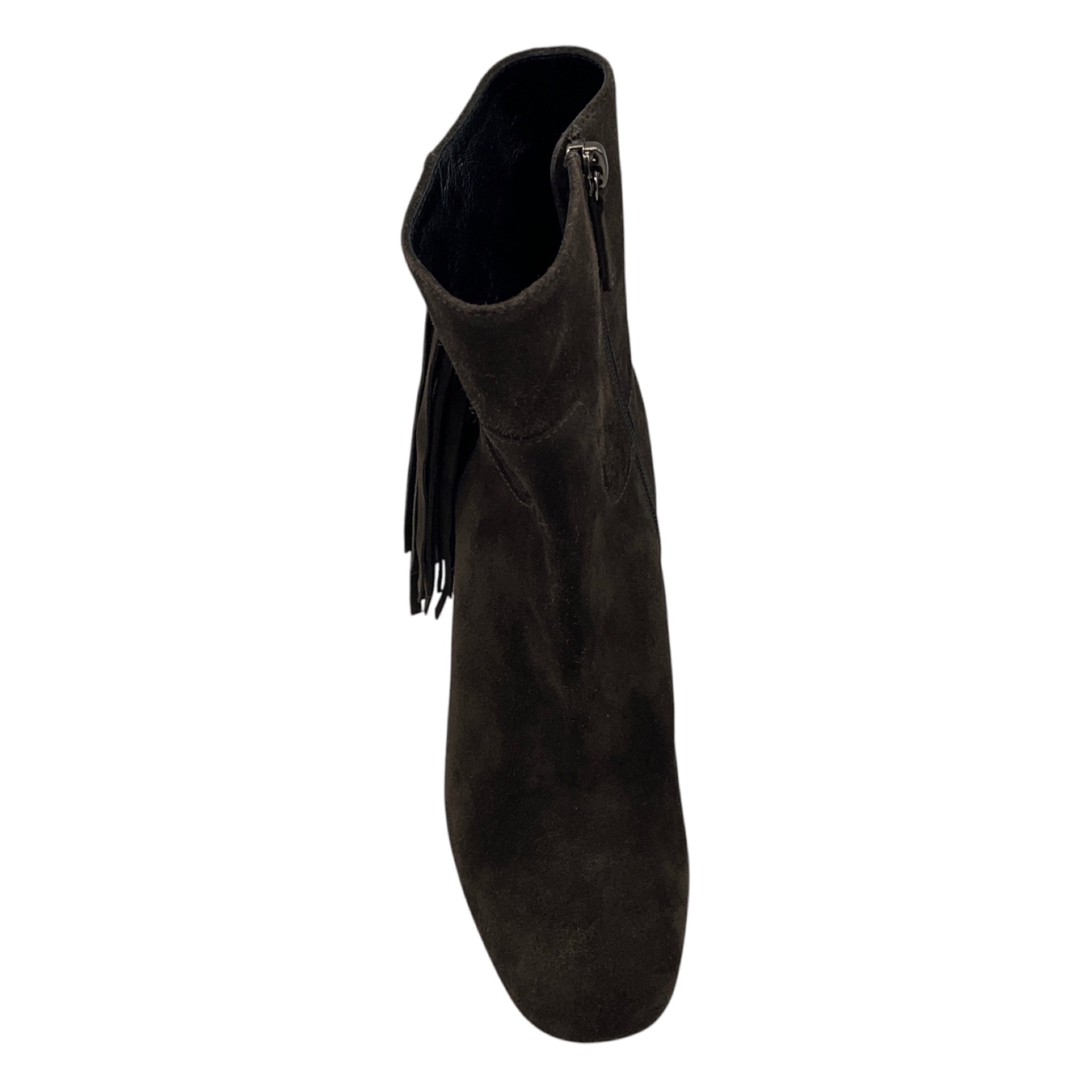 Longchamp Brown Fringed Suede Ankle Boots