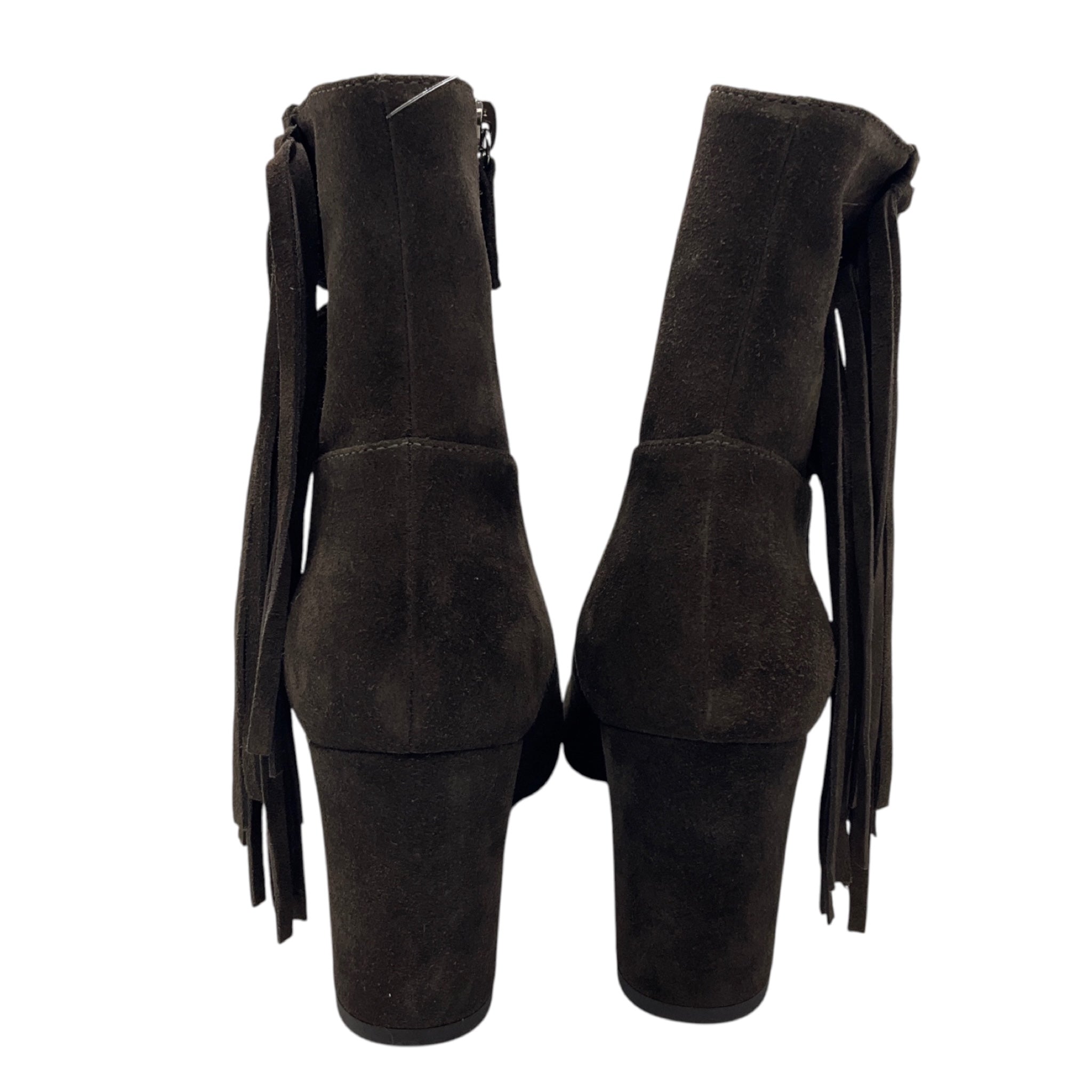 Longchamp Brown Fringed Suede Ankle Boots