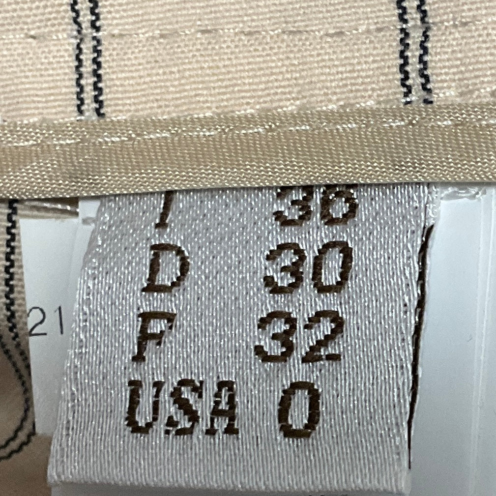 Brunello Cucinelli Beige Pinstriped Cotton Stretch Pants with Belt