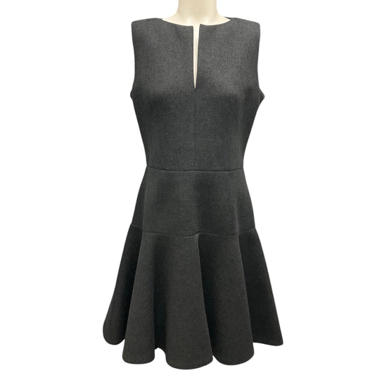 Paule Ka Charcoal Grey 2016 Flared Sleeveless Wool Dress