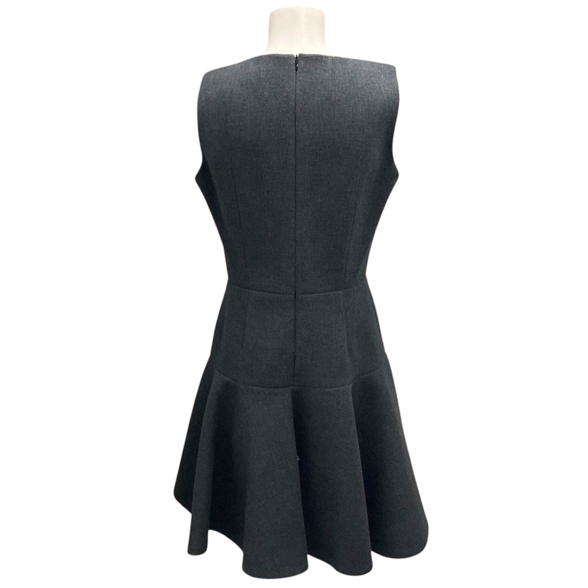 Paule Ka Charcoal Grey 2016 Flared Sleeveless Wool Dress