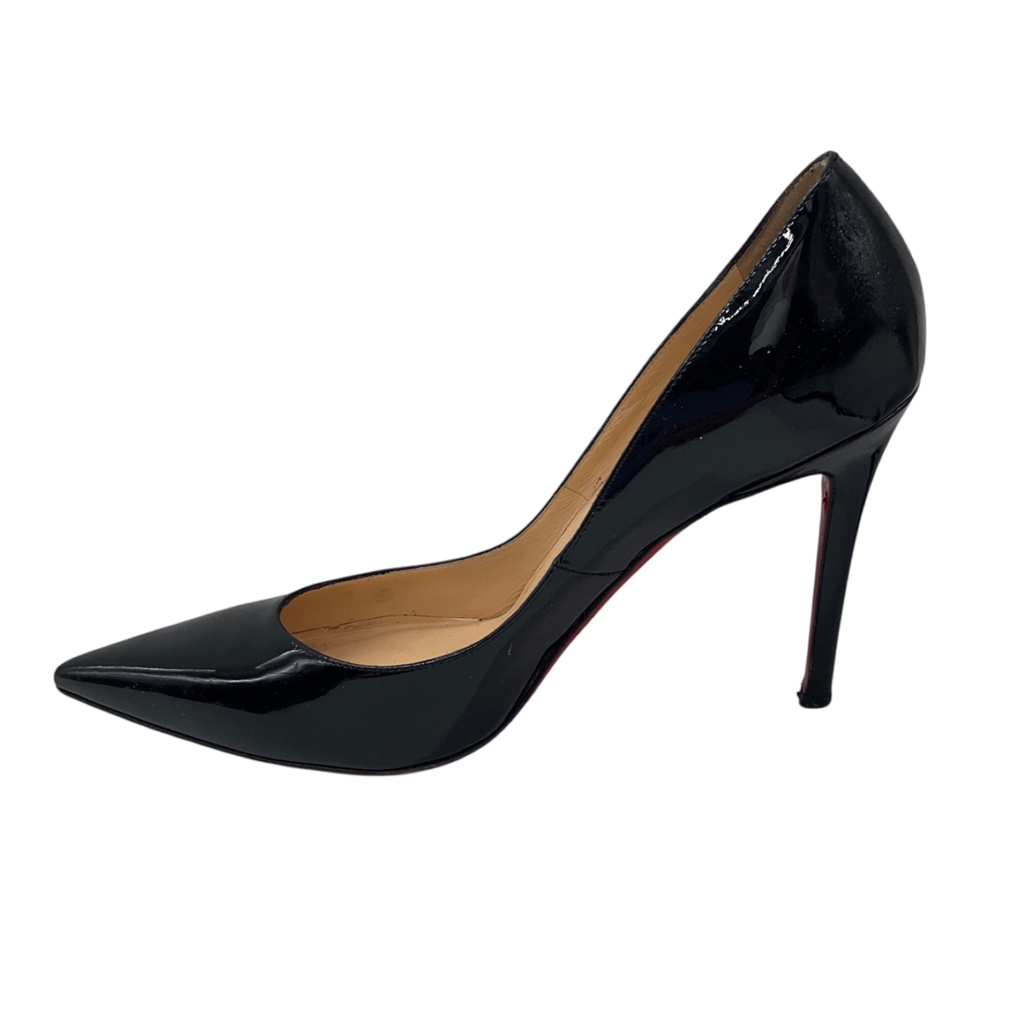 Christian Louboutin Black Classic Pointed Toe Patent Leather Pumps
