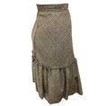 Load image into Gallery viewer, Oscar de la Renta Beige / Brown / Green Multi Houndstooth Plaid Cashmere Skirt
