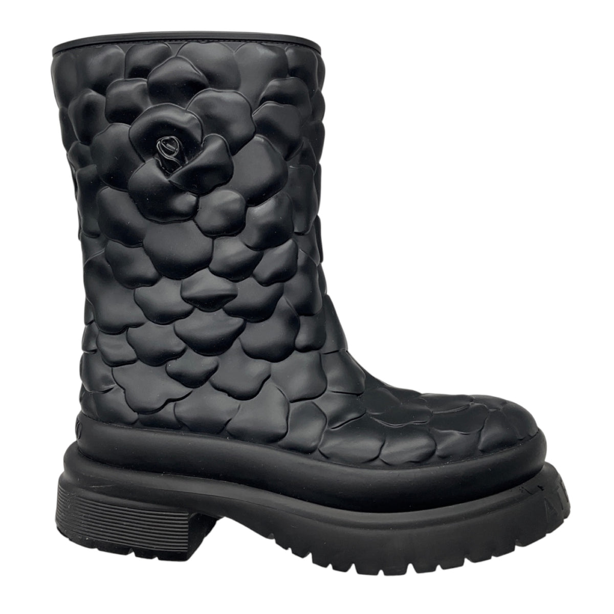 Valentino Black Atelier 03 Rose Edition Water Resistant Rubber Rain Boots