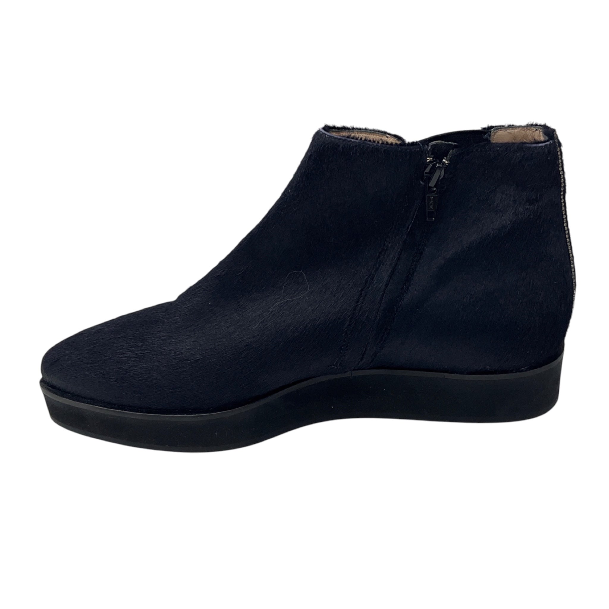 Fabiana Filippi Navy Blue Calf Hair Ankle Boots with Monili