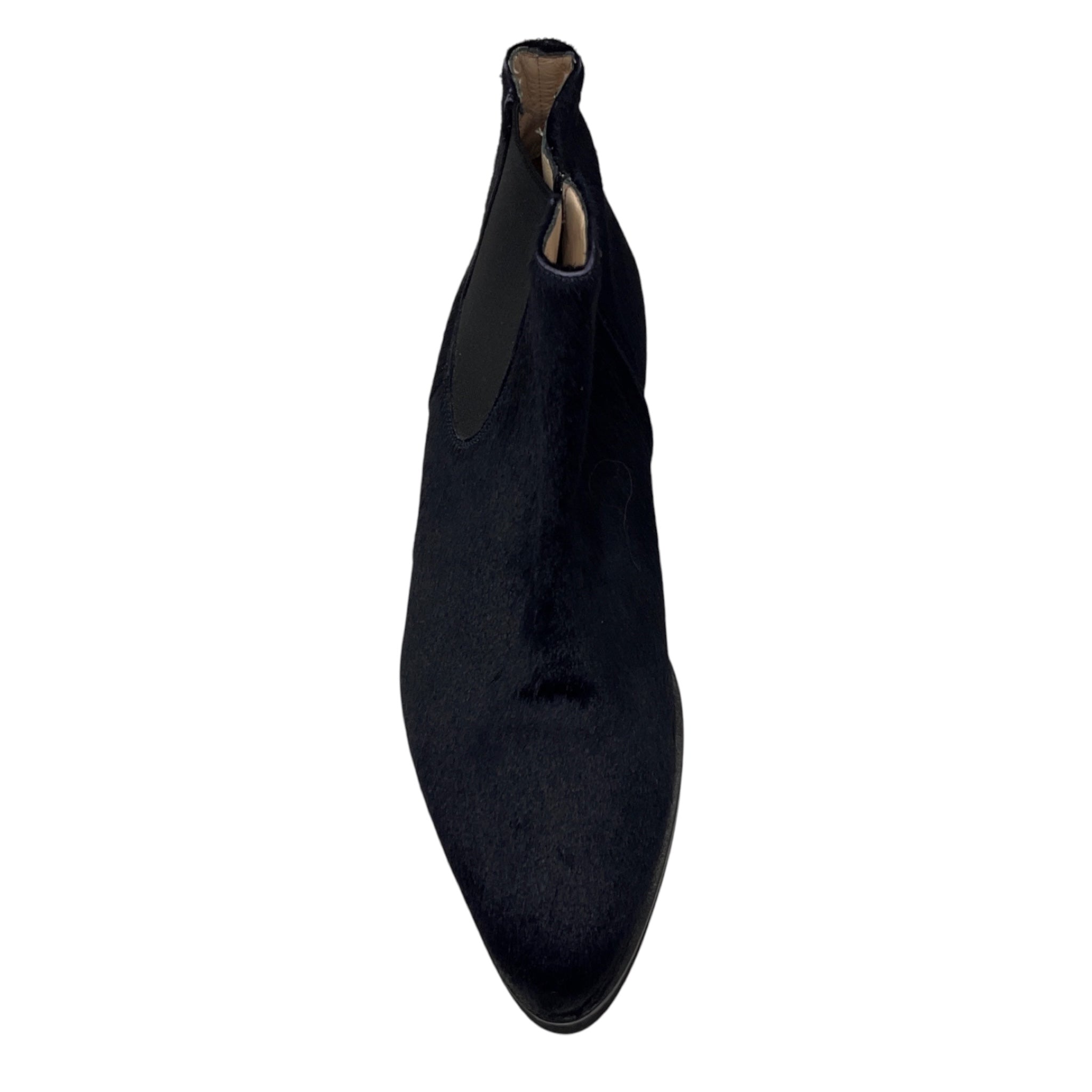 Fabiana Filippi Navy Blue Calf Hair Ankle Boots with Monili