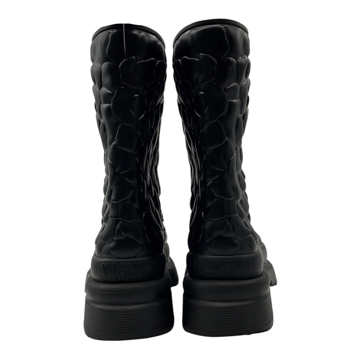 Valentino Black Atelier 03 Rose Edition Water Resistant Rubber Rain Boots