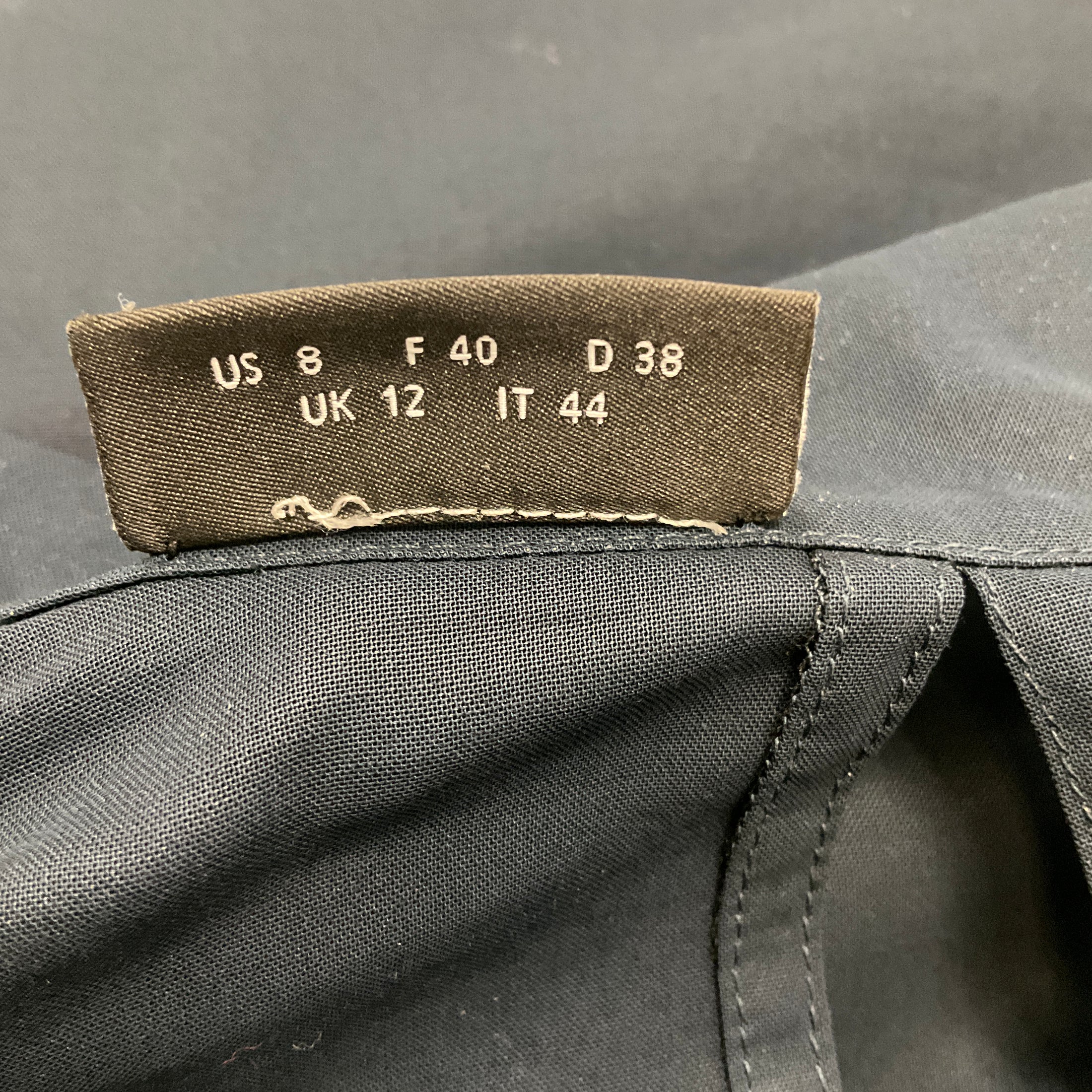 Akris Navy / Burgundy Embroidered Cotton Blouse