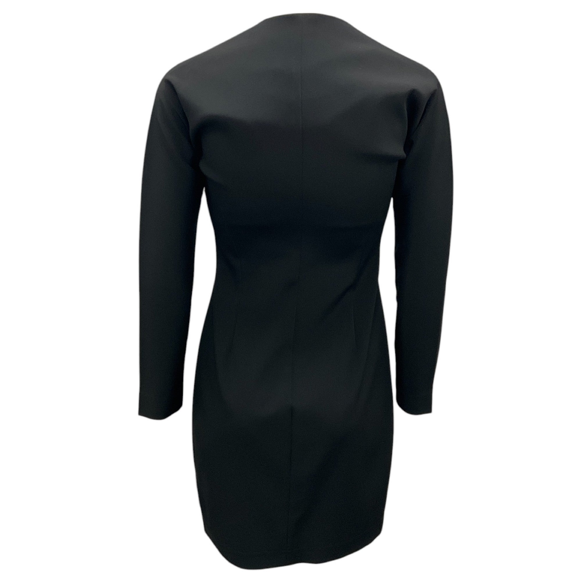 Donna Karan Signature Black Square Neck Techno Mini Dress