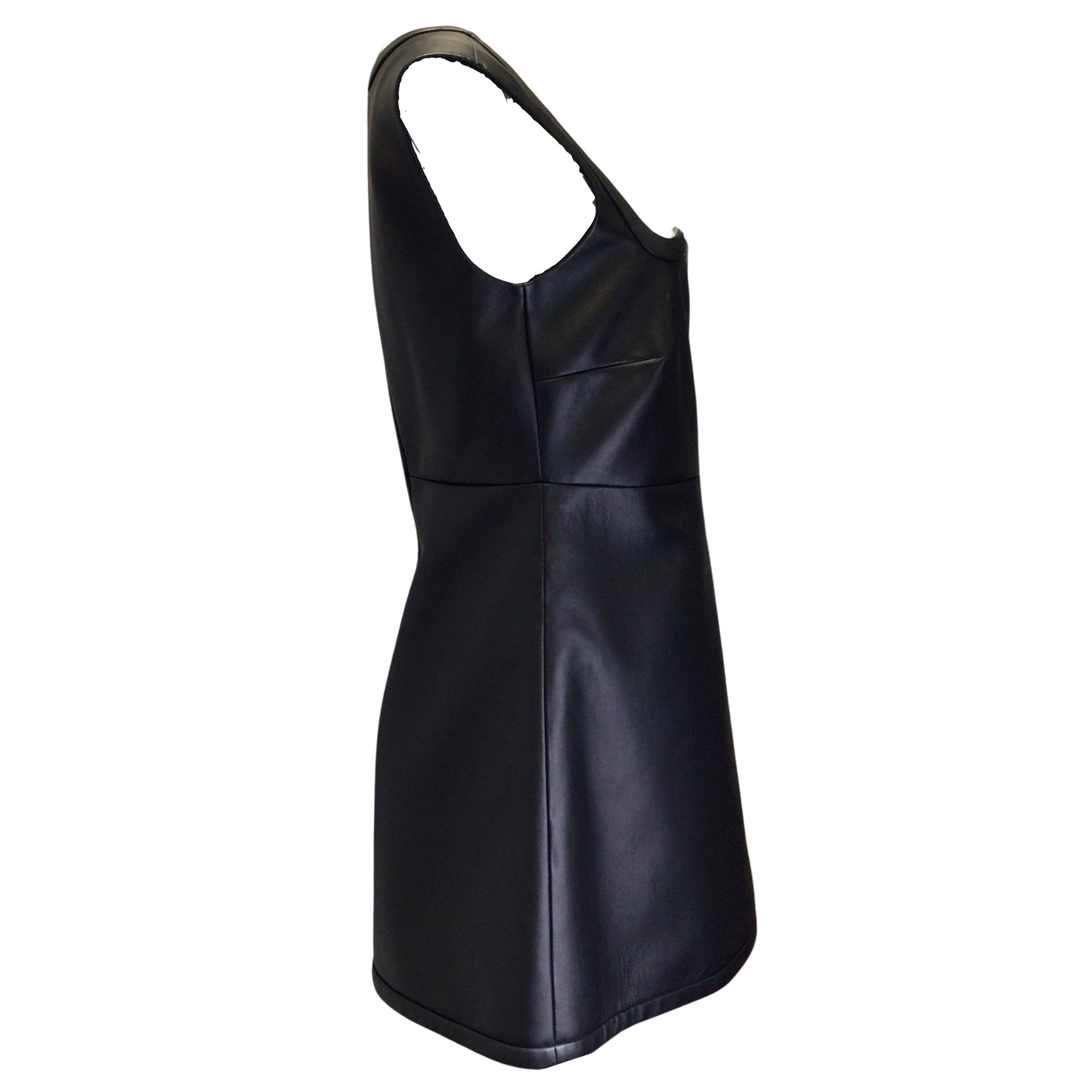 Versace Black 2021 Lambskin Leather Mini Dress