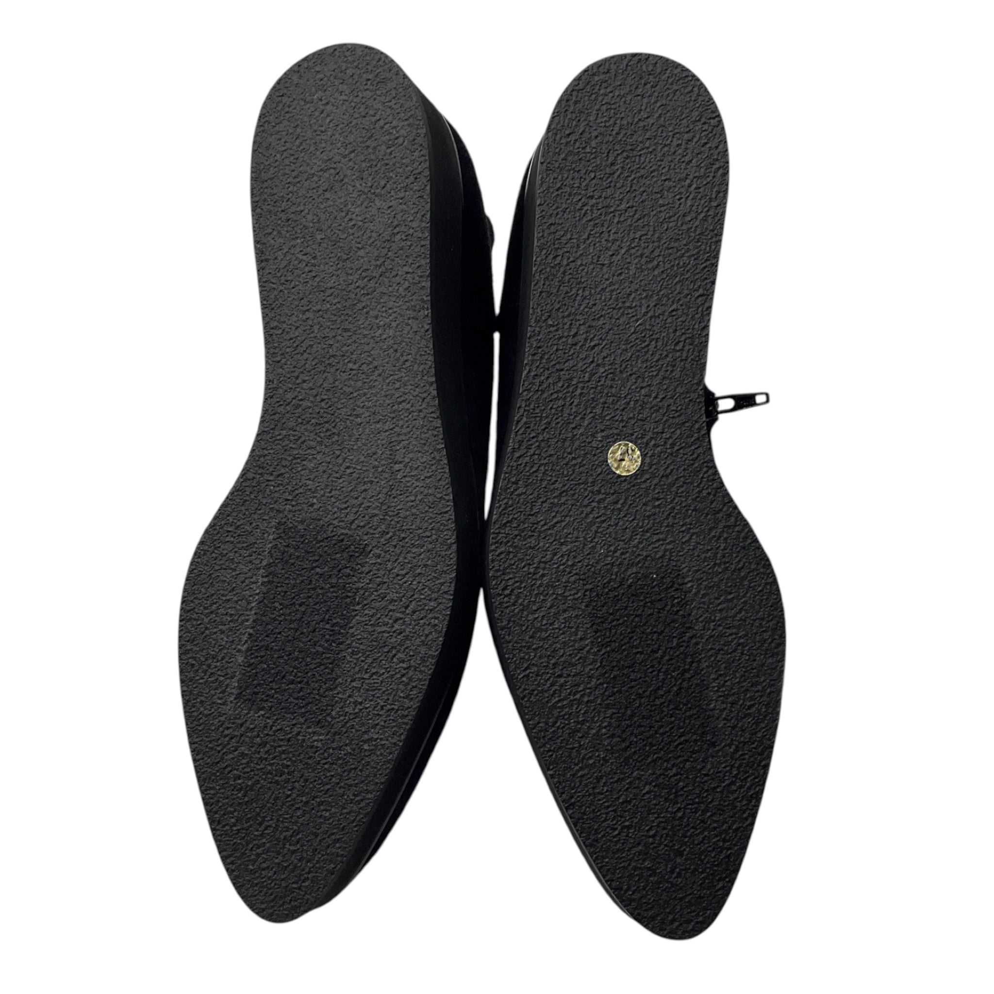 Fabiana Filippi Navy Blue Calf Hair Ankle Boots with Monili