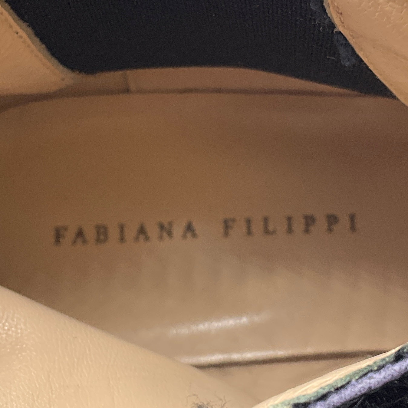 Fabiana Filippi Navy Blue Calf Hair Ankle Boots with Monili