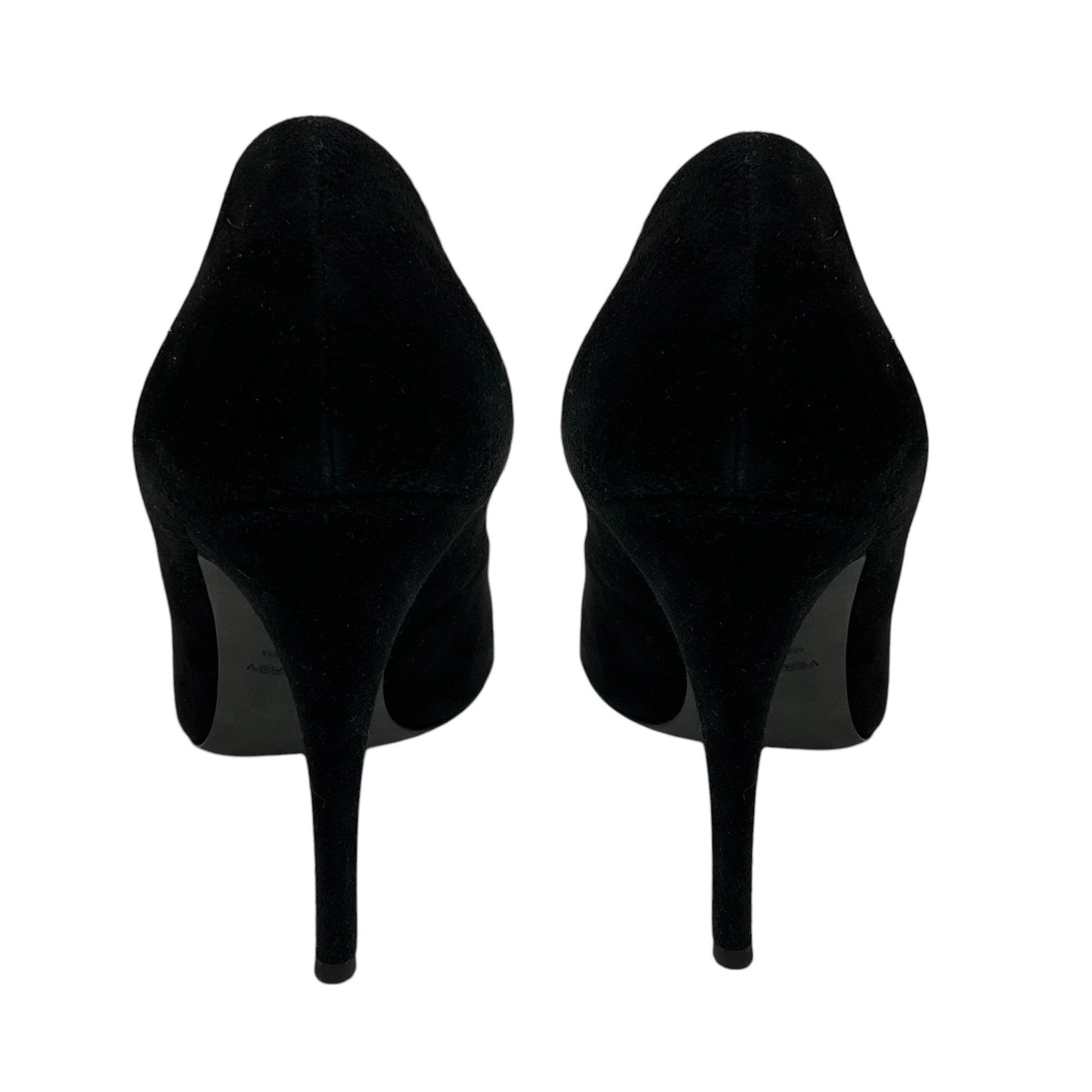 Giuseppe Zanotti x Balmain Black Round Toe Suede Pumps