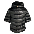 Load image into Gallery viewer, Herno Black Lurex Shimmer Quilted Short Sleeved Velvet Down Puffer Jacket
