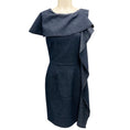 Load image into Gallery viewer, Fendi Dark Blue Ruffled Asymmetric Wool Dress
