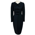 Load image into Gallery viewer, Thomas Wylde Black Long Sleeved Stretch Crepe Midi Dress with Bows
