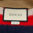 Load image into Gallery viewer, Gucci Red / White / Blue Striped Knit Cardigan Sweater with GG Logo Pearl Buttons

