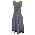 Load image into Gallery viewer, Alaia Navy Blue / White Sleeveless Jacquard Knit Midi Dress
